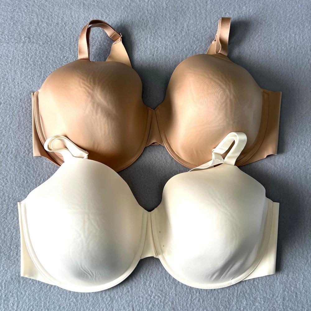 Soma Vanishing 360 Perfect Coverage Bras Set of 2 Size 44DDD Ivory/Cream Tan NEW
